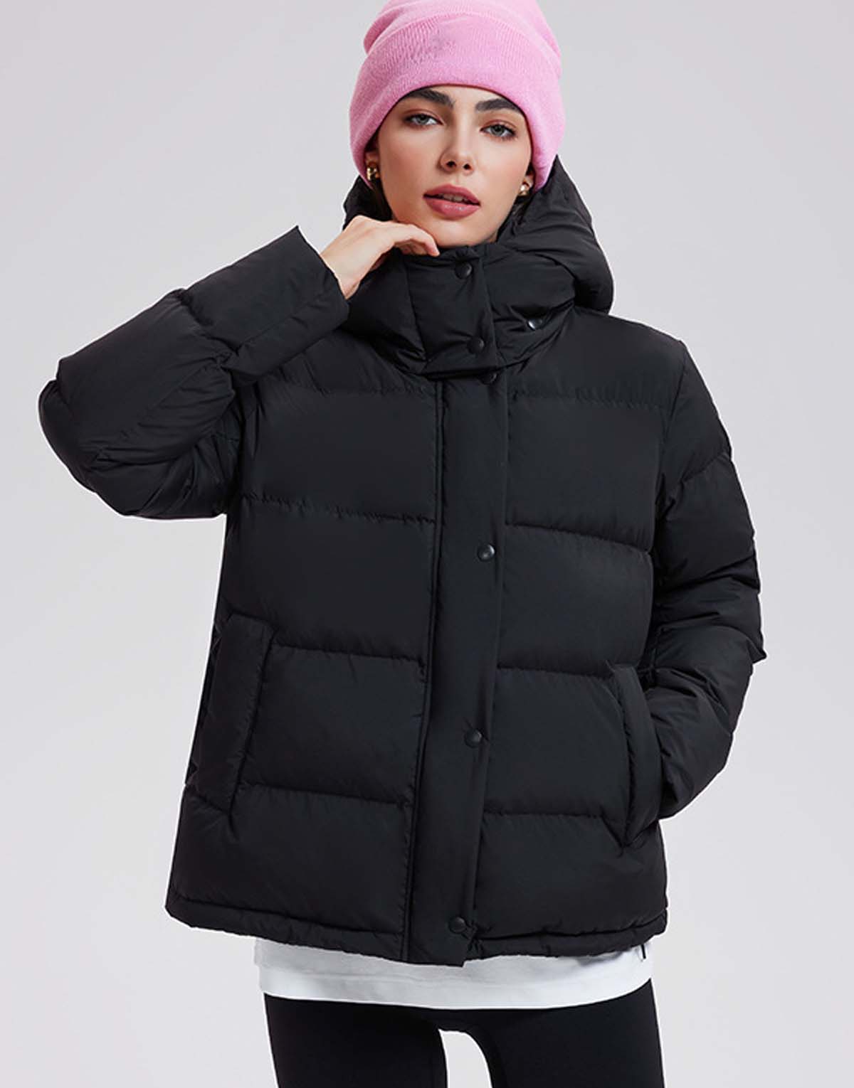 Short 90PCT White Duck Down Coat-10